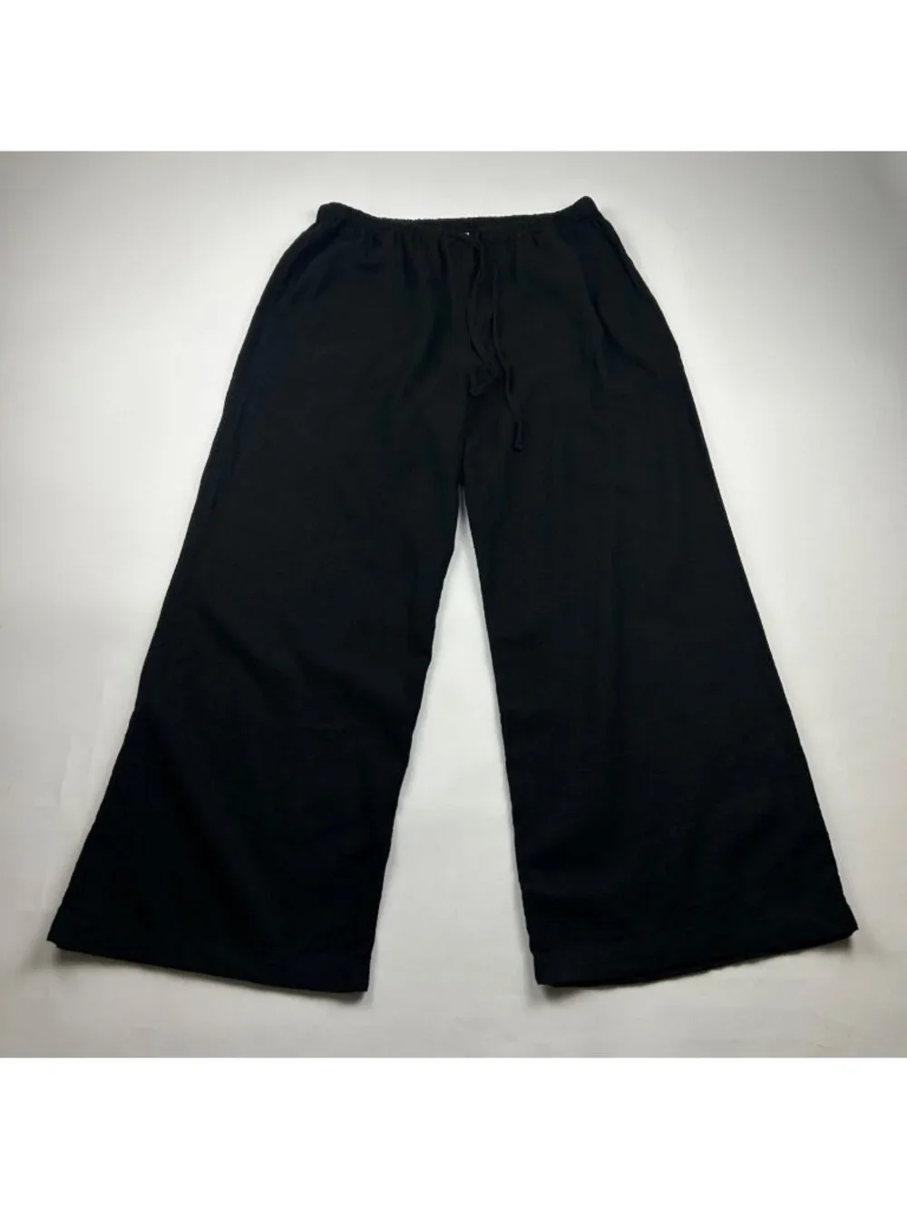 Caslon Black Linen Blend Wide Leg Lounge Pant M